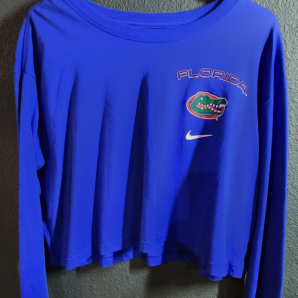Nike Florida Gators Blue Long Sleeve Crop Top